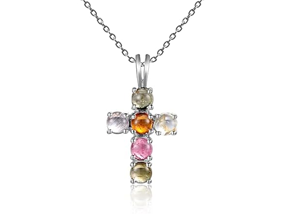 Gems Beauty Cross Necklace Mix color