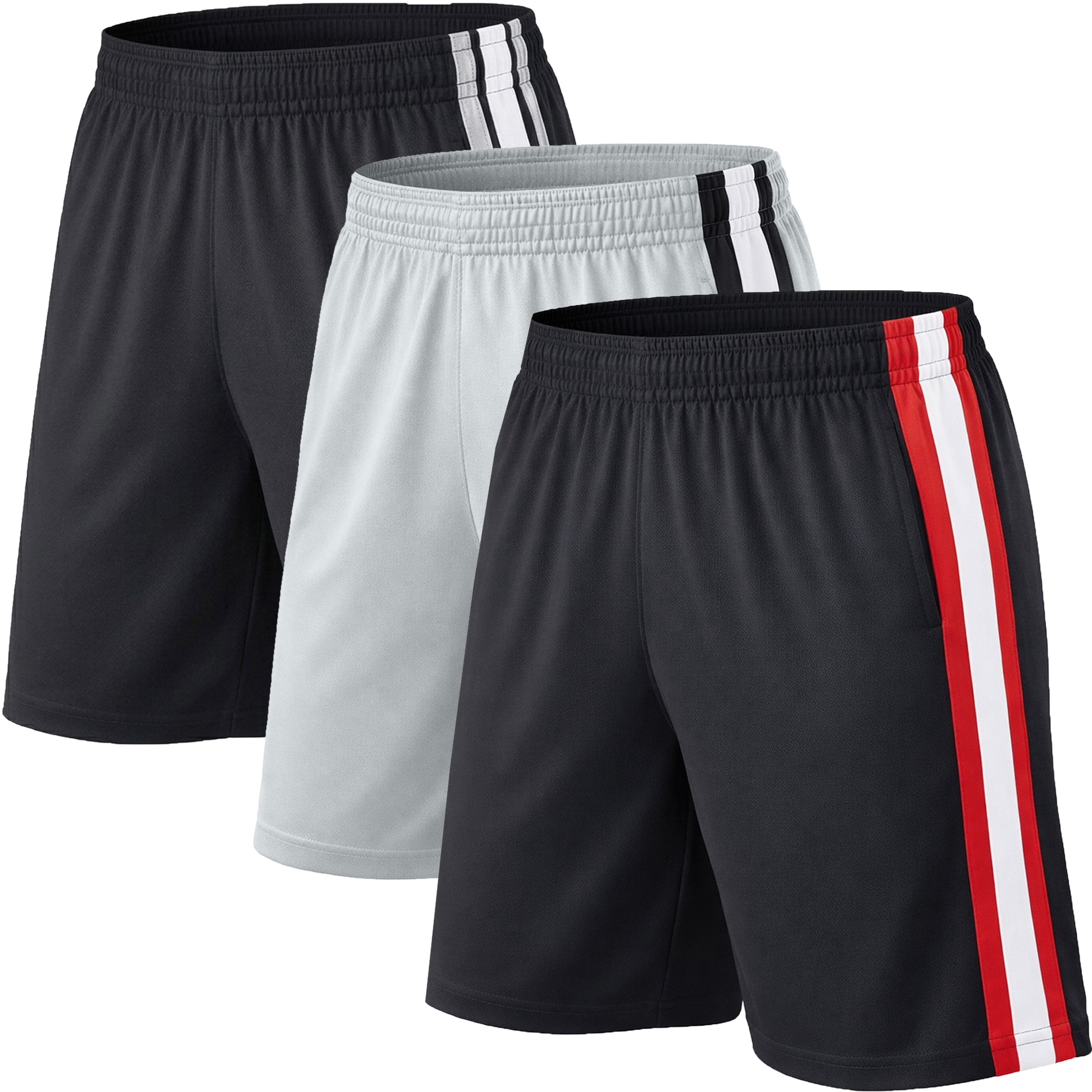 3Pk Mens Performance Mesh Shorts - Gallery 14