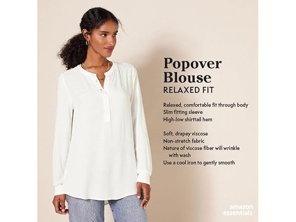Amazon Essentials Womens LS Woven Blouse
