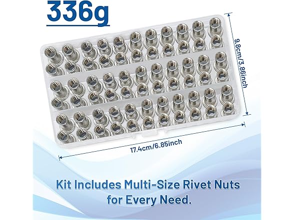 Metric Rivet Nut Assortment Kit 150pc