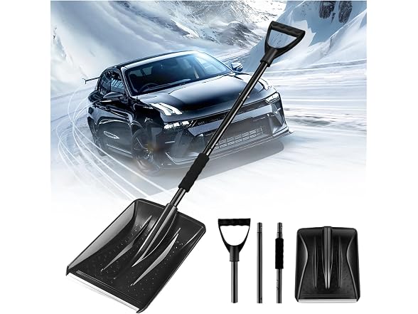 DHQEINK GAR-79 Telescopic Car Snow Shovel Scraper