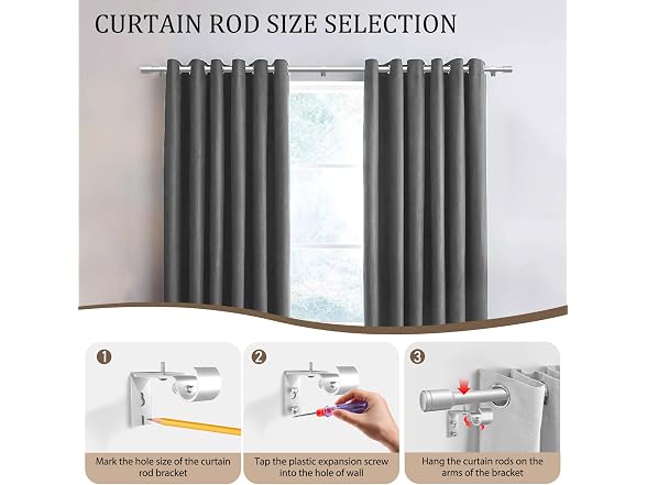 Edidonson 30-120in Curtain Rod 1-Pack
