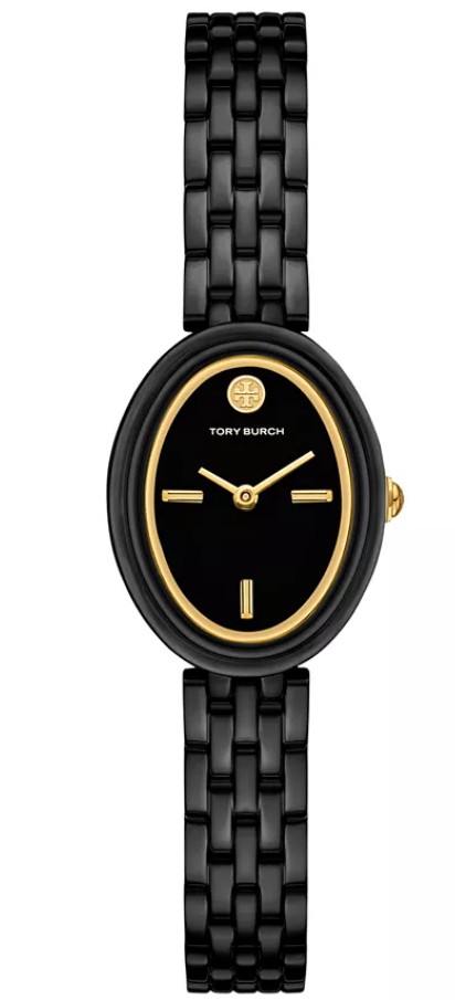 Tory Burch Women's The Oval Black Analogue Watch - Gallery 3