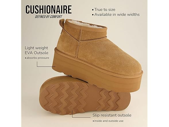 CUSHIONAIRE Hippy Womens Platform Boots