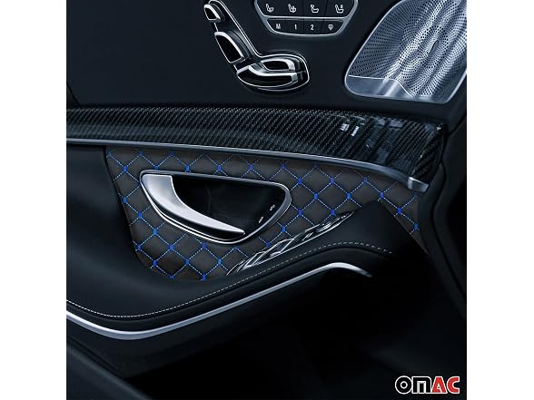 OMAC Embossed Black Faux Leather Lining