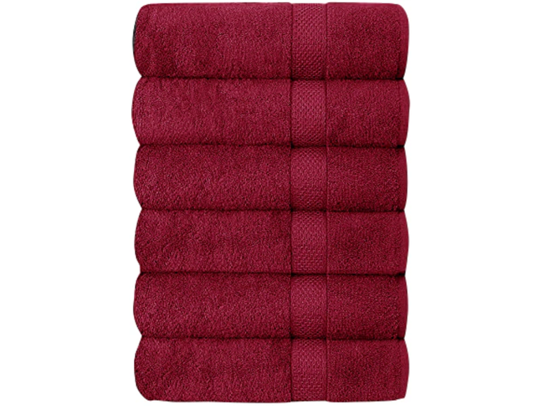 J&V TEXTILES 6PK TWL RED 27 X 52 IN 6-Pack Plush Bath Towe