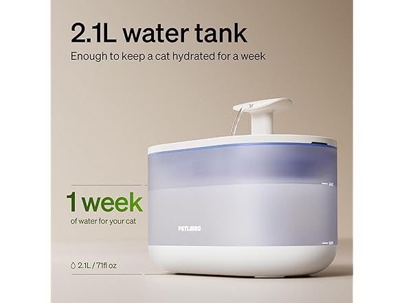 PETLIBRO Cat Water Fountain, 71fl oz/2.1L