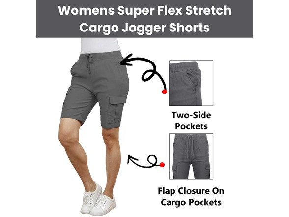 Womens Super Stretch Cargo Shorts