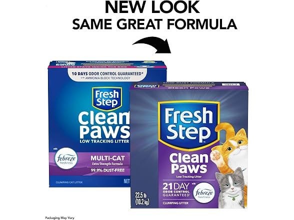 Fresh Step Clean Paws Cat Litter With Febrez