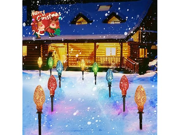 Minetom Christmas Pathway Lights 2-Pk