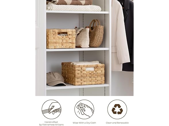 Set of 2 Wicker Basket With Handles