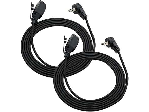 Clear Power 2PK 9FT 3 Outlet Fabric Indoor Extension Cord 16/2 SPT-2