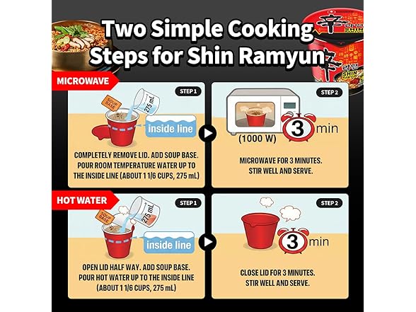 6PK Nongshim Shin Ramyun Cup of Noodles, Spicy