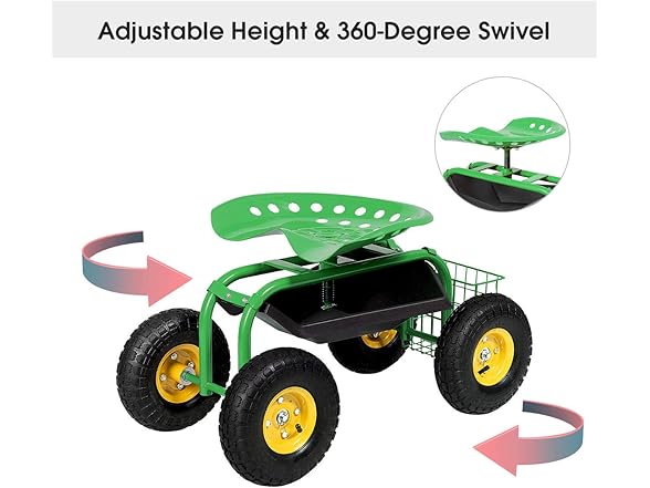 IRONMAX Garden Cart with Seat