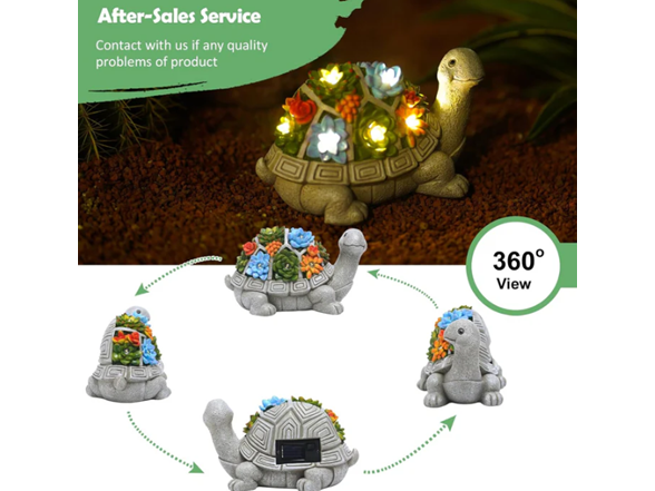 Hakol Solar Garden Outdoor Statue Turtle