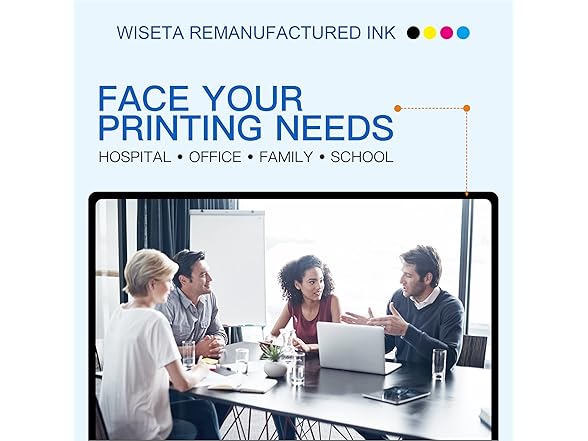 Wiseta Remanufactured 822 Ink Cartridges 6 Pack