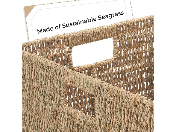 CROS Set of 3 Seagrass Storage Baskets Kitchen (Natural)