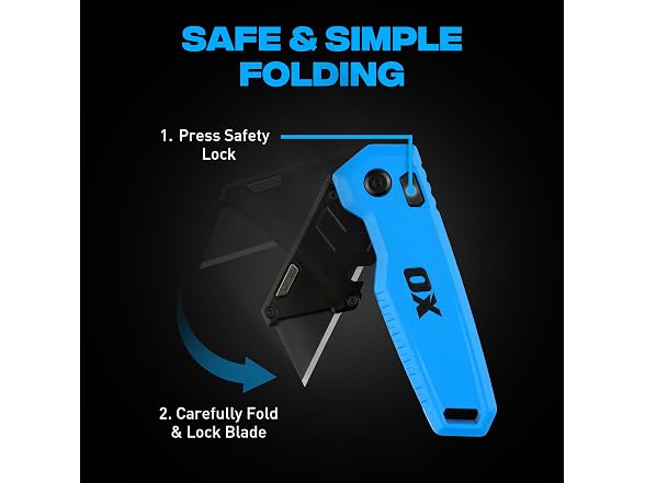 OX Pro Folding Utility Knife - One-Handed, Belt Clip, Wire Stripper