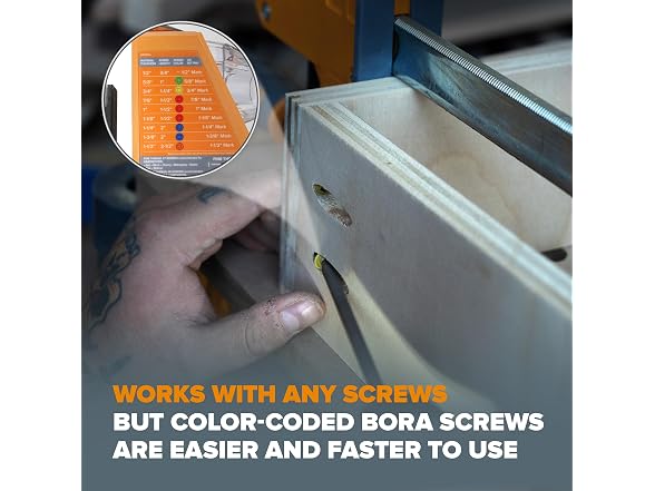 BORA Automatic Pocket Hole Jig w/350 pc Screw Set - Gallery 7
