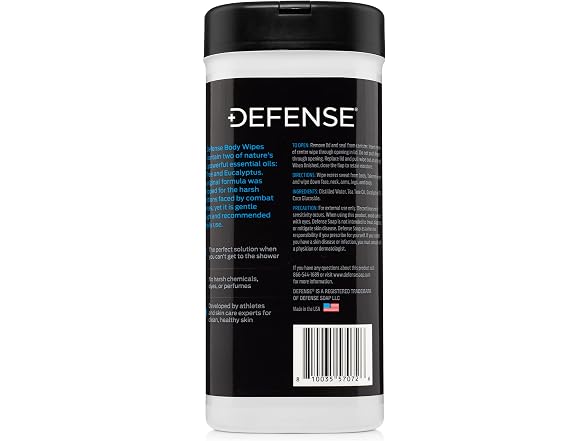 Defense Soap All Natural Body Wipes with Tea Tree Oil