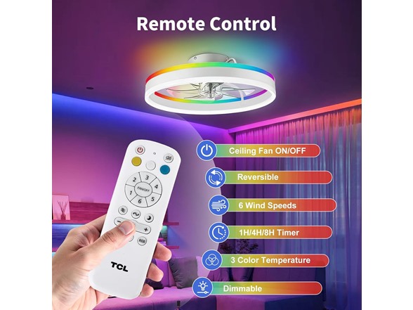 TCL 20" RGB LED Ceiling Fan w/ Remote