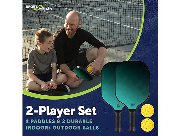 Sport Squad 2-Player Pickleball Paddle Set 