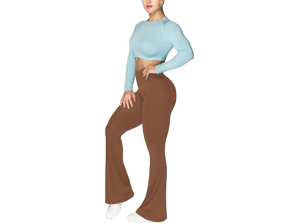 Sunzel Flare Leggings 30in L Wine Red