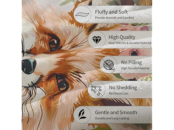 Ti Caldi Fox and Flowers Blanket