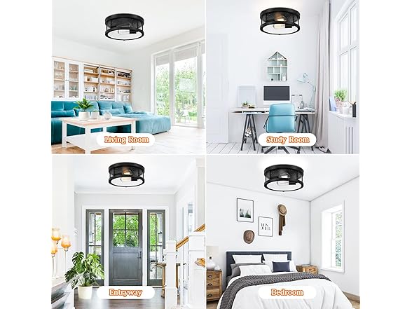 Brightever 2PK Black Flush Mount Ceiling Light Fixture