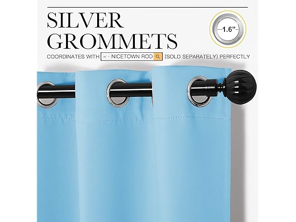 NICETOWN Triple Weave Thermal Insulated Ring Top Curtains