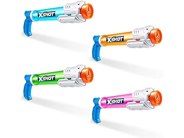 XSHOT Water Warfare Small Tube Soaker (4 Pack)