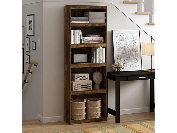 Furinno Jaya Enhanced Home 5-Tier Shelf Bookcase