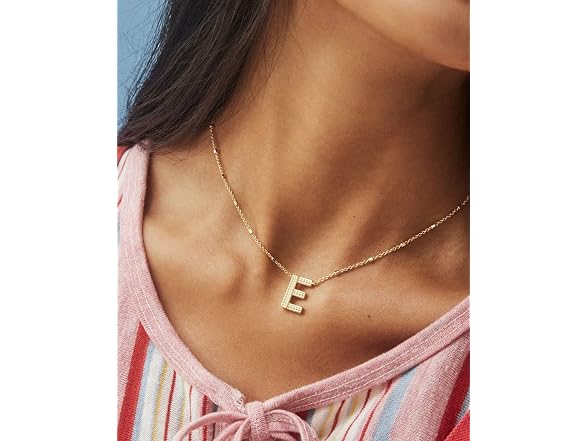 Womens Letters A-Z Pendant Necklace
