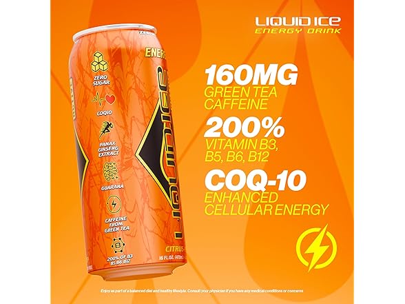 Liquid Ice Active Energy Drink - Citrus