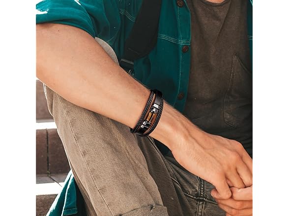 JSJOY Grandpa Gift Leather Bracelet