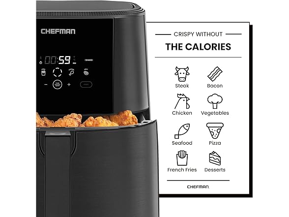 Chefman TurboFry Touch Air Fryer, 8-Quart