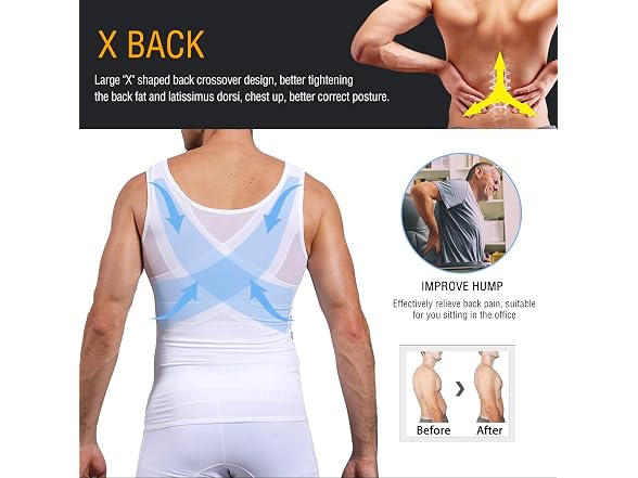 NonEcho Men (L) Body Shaper Tummy Control Vest Top