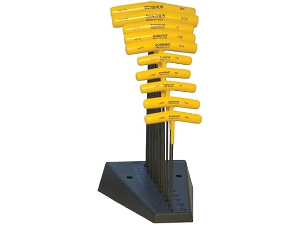Bondhus 13190 Set of 10 T-handles sizes 3/32-3/8in