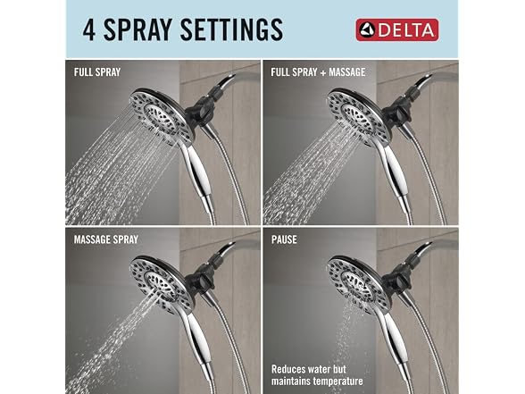 Delta 4-Setting In2ition 2-in-1 Dual Shower