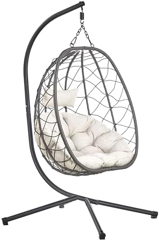 LeisureMod SSCBL-35LBR Summit Egg Swing Chair Light B