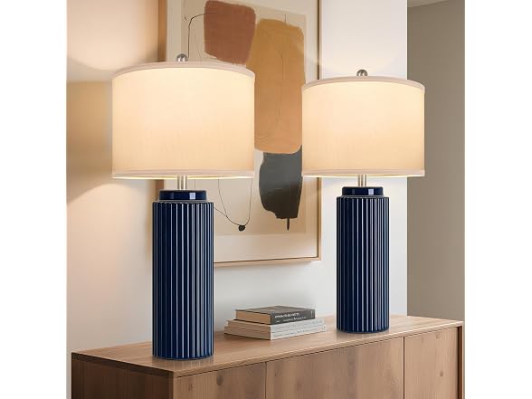 TOBUSA HKRC-TL-TB0311-BU-2 Dark Blue Ceramic Table Lamps