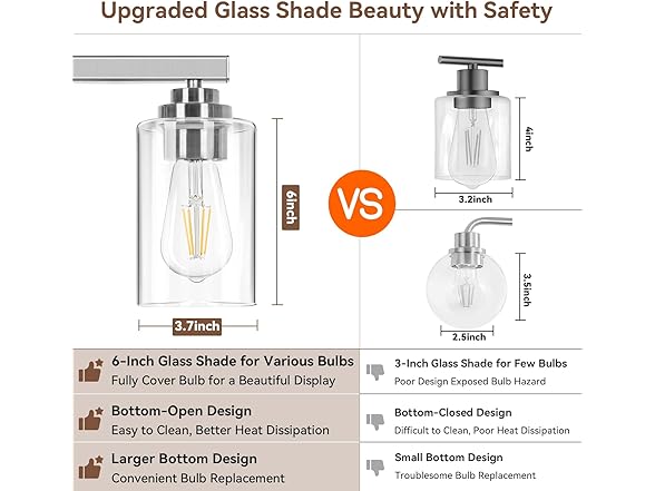 VerRon 4-Light Bathroom Light Fixtures, 27", Nickel