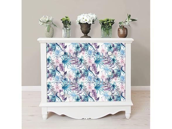 Purple Floral Peel and Stick Wallpaper 17.7inchX393.7inch