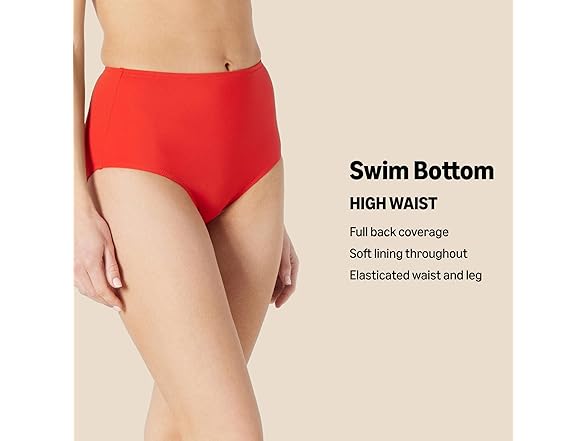 Amazon Essentials Women's High Waist Swim Bottom