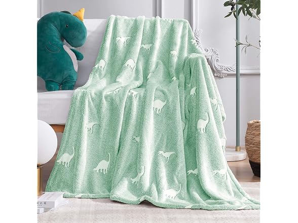 Vangao Green Throw Blanket Glow in The Dark Soft