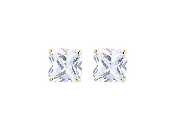 Silver 4.00 CTTW Square Stud Earring