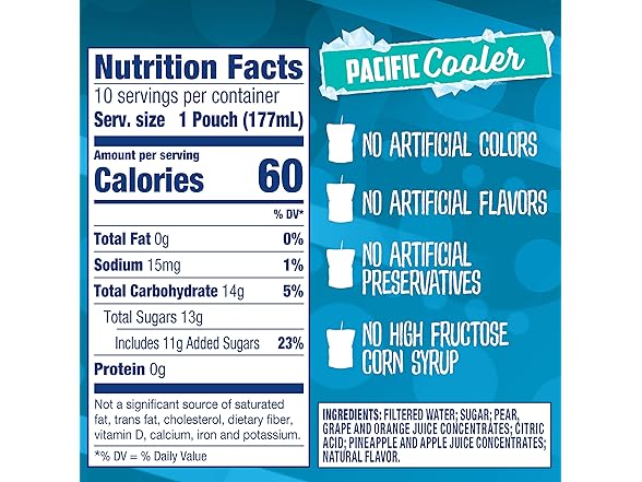 10PK Capri Sun Pacific Cooler Mixed Fruit Flavored