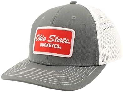 ZHATS Standard NCAA Officially Licensed Trucker Hat Dakota Patch Brick Gray White, Grey, ,Ohio State Buckeyes