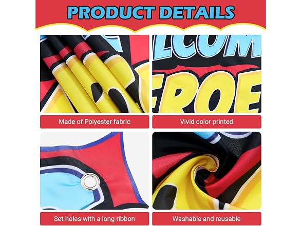 Bafei 80pcs Hero Theme Party Decor Kit