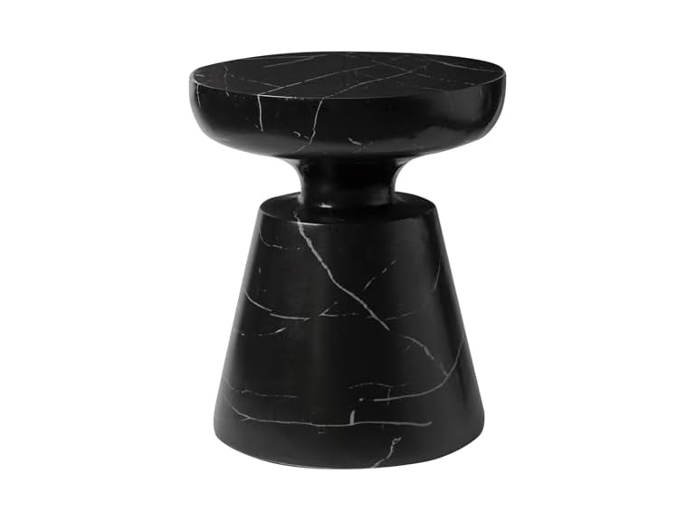 LeisureMod IST17MBL Isle Outdoor Side Table Marbled Bla
